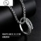 999纯银男士项链足银吊坠男戒指两用秋冬毛衣链个性潮锁骨链嘻哈 银魔戒吊坠配平圈链长约65+5cm尾链