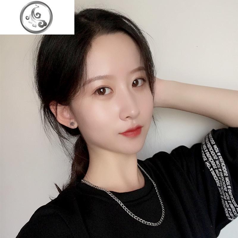 纯银s925项链男韩版hiphop潮男钛钢嘻哈抖音网红蹦迪配饰链子_941 钛钢银色中链（5*60cm收藏送纹身