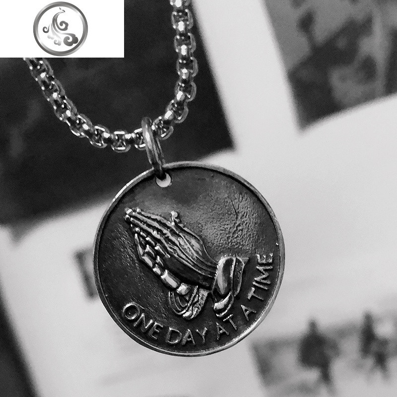 欧美PrayingHands祈祷之手嘻哈项链潮流男女纯银S925吊坠_1 主图款（70cm）