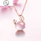 射手摩羯座项链女纯银锁骨简约十二星座吊坠925银饰品圣诞节 粉晶玫瑰金/一款【奢华花包装/星座备注】
