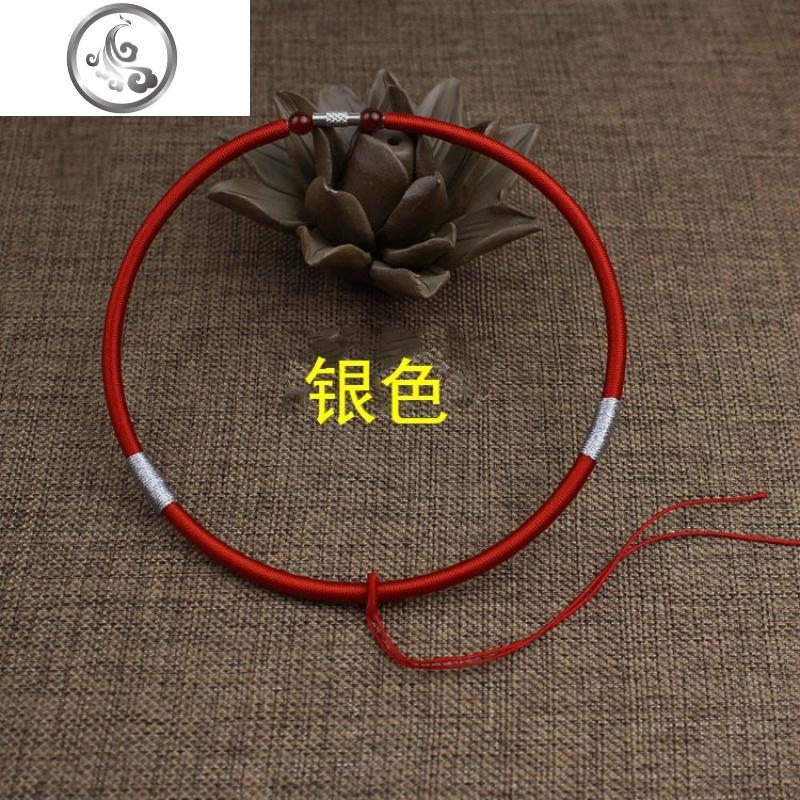 满月周岁宝宝银手镯小孩S990挂长命锁纯银锁项链5.5克10.5克16克_2_440 1-5岁35cm周长（银色）钢丝红绳项圈