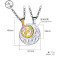 情侣项链一对男女学生文艺便宜森系拼接钛钢吊坠闺蜜古代定情信物 银色一对吊坠含配链