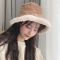 渔夫帽女秋冬韩版百搭日系加厚加绒保暖学生休闲可爱遮阳帽子女潮 可调节_深灰色