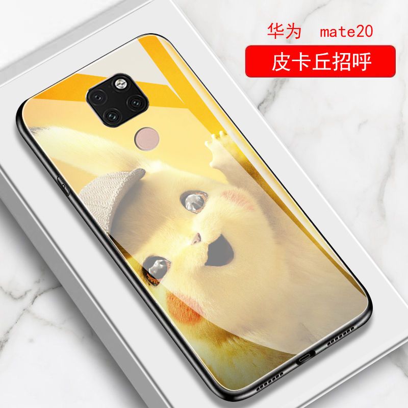 华为mate20pro手机壳玻璃mate20x手机套华为mate20手机壳男女款潮_219 皮卡丘招呼（裸壳）mate20