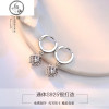 925银耳环女精致短款纯银耳坠耳扣时尚气质锆石耳饰银饰百搭新款 WEA047
