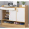 家用口大容量收纳储物简易多层防尘经济型小窄鞋架子鞋柜玄关柜经济款北美原木色58cm组装 带抽屉90cm北美原木纹色+暖白柜门
