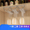红酒杯架倒挂家用高脚杯架子酒架不锈钢杯架摆件挂架酒柜悬挂吊壁简约家用杯子收纳架杯架 杯架-1【22cm一排】
