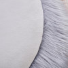 仿羊毛白色圆形地垫电脑椅梳妆台卧室床边长毛装饰拍照毛毛地毯_1 直径60厘米 黑色