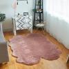 卧室地毯ins风家用房间装饰少女心床边毯毛绒不规则地毯垫子_303 120x150CM 浅驼色