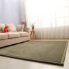 现代简约地毯榻榻米垫子客厅卧室满铺床边毯可定制_189 宽200×长200厘米 加厚珊瑚绒卡其色