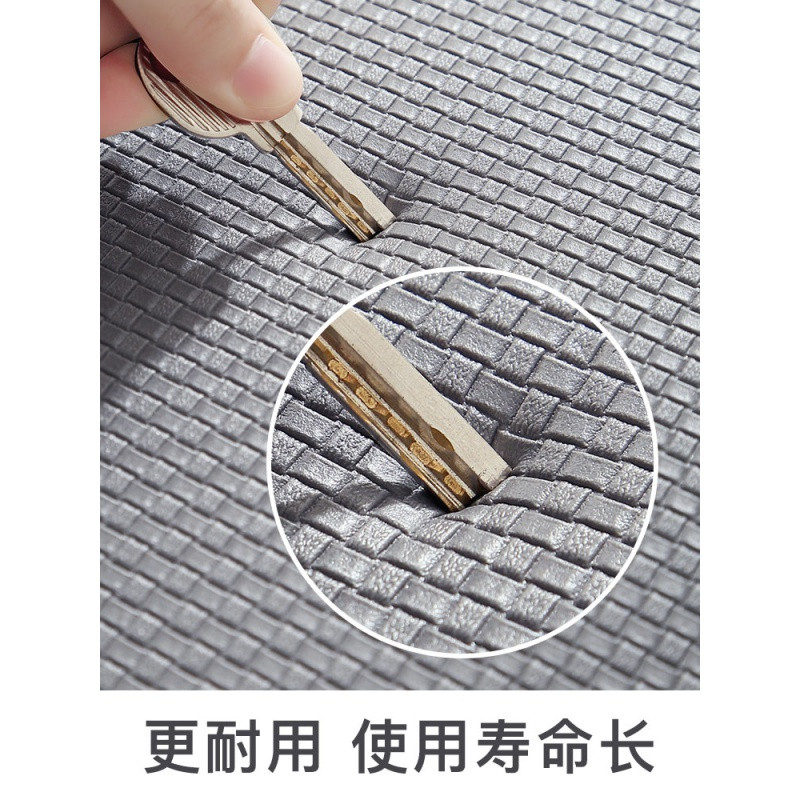 厨房纯色长条地垫家用防滑垫抗污防水防油脚垫pvc皮革可擦洗地毯_2