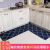 厨房地垫防滑防油家用长条脚垫耐脏地板垫子吸水吸油防水厨房地毯_4 50*200cm 网格藏青