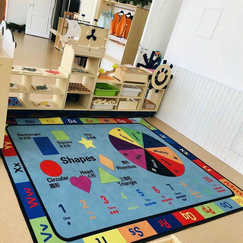 幼儿园地毯早教中心绘本馆LOGO定制阅读角儿童房游戏满铺_164 140CM×200CM 颜色认读