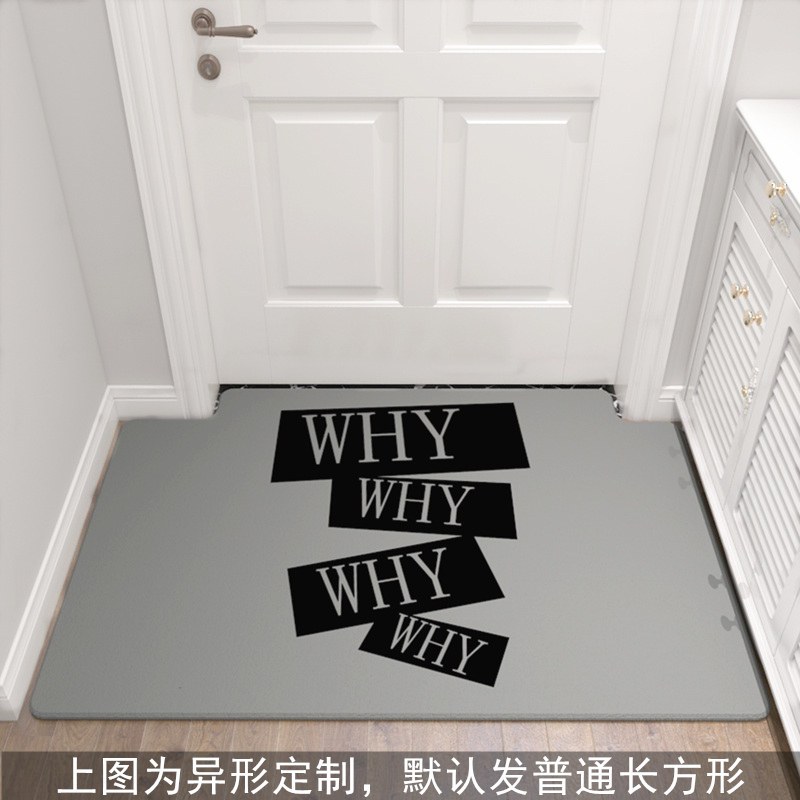 简约入户地垫家用脚垫进厅地毯垫口防滑垫定制家用垫子_1_309 0.5&times;0.8米（支持裁剪，可定制） 浅灰色WHY