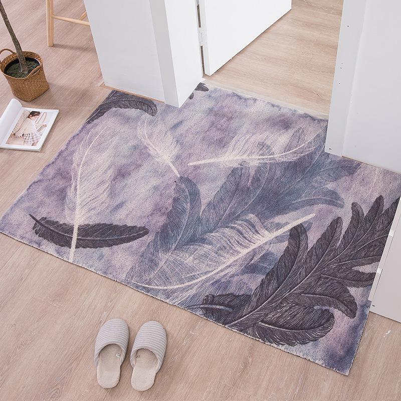 【厅】丝圈进地垫脚垫简约入户口地毯家用垫定制裁剪_930_667 120×160CM 抽象羽翼