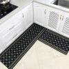 厨房地垫吸水吸油家用防滑长条脚垫耐脏防油定制浴室地毯_589_709 50*120cm【1片装】 19网格黑