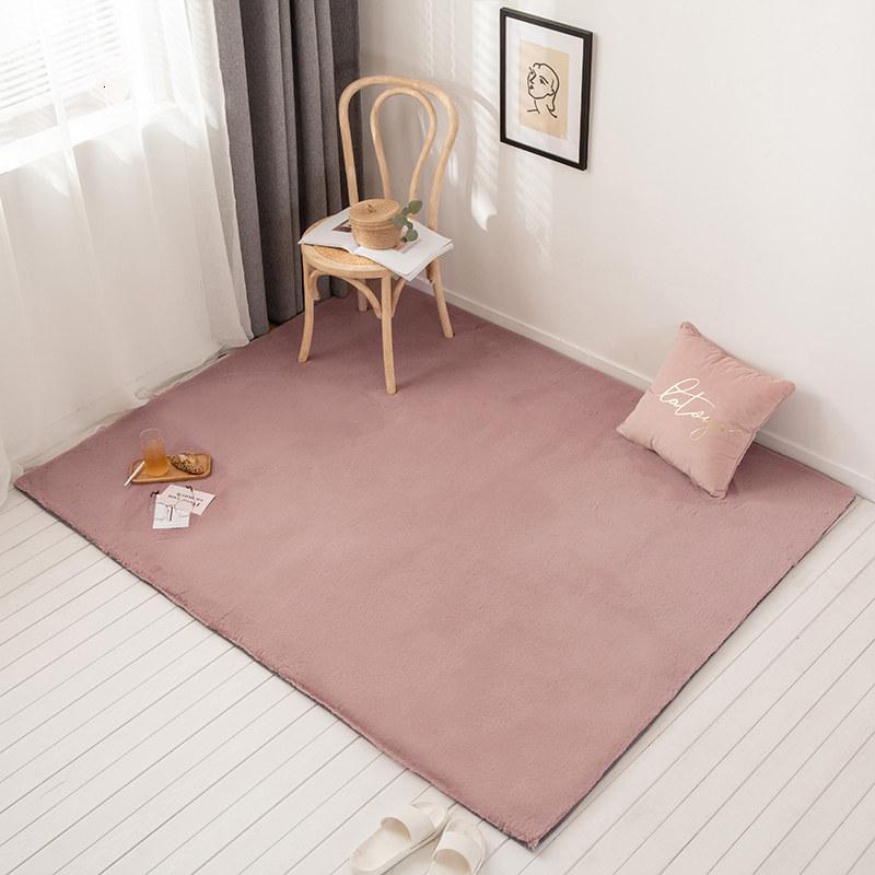 北欧地毯加厚简约客厅沙发茶几垫卧室床边ins仿兔毛房间满铺垫子_783 宽120cm*长180cm 珊瑚粉