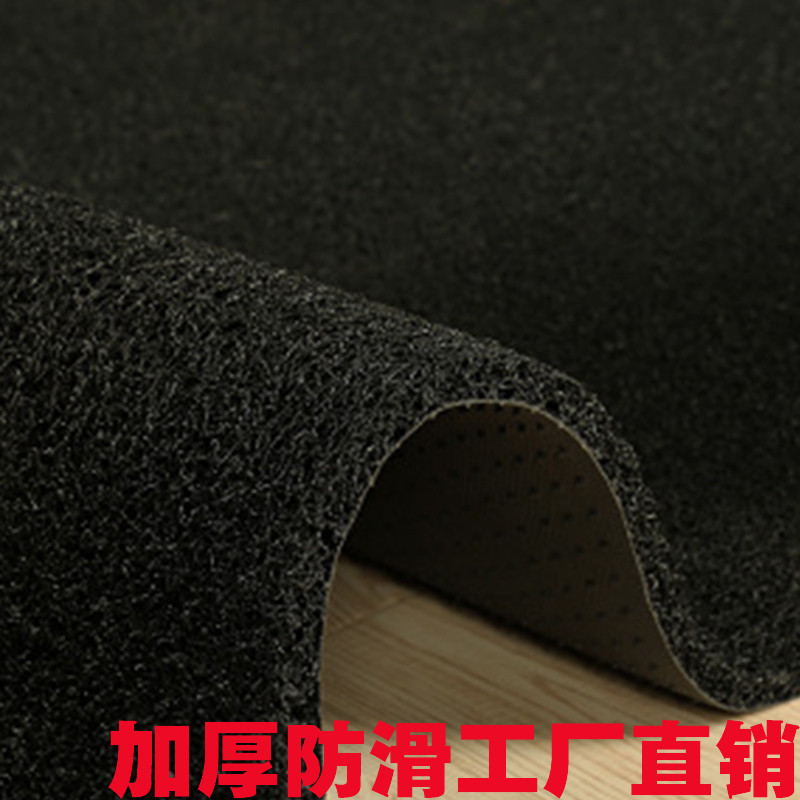 丝圈毯塑料地毯入户厅地垫pvc进蹭土加厚垫家用简约现代_864 80*120 超厚纯黑色（可自己裁剪）