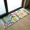 田园小清新地垫垫脚垫拉移长地垫卧室地垫床边地毯60150_5 约45*120cm推拉移门 浅绿色塔拉－白底小树