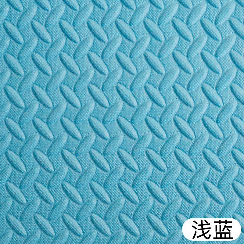 拼接地毯家用泡沫地垫拼图爬行垫可坐地垫坐垫加厚床边防摔地板垫_57 30X30X2.5cm（16片送16条边） 浅蓝色