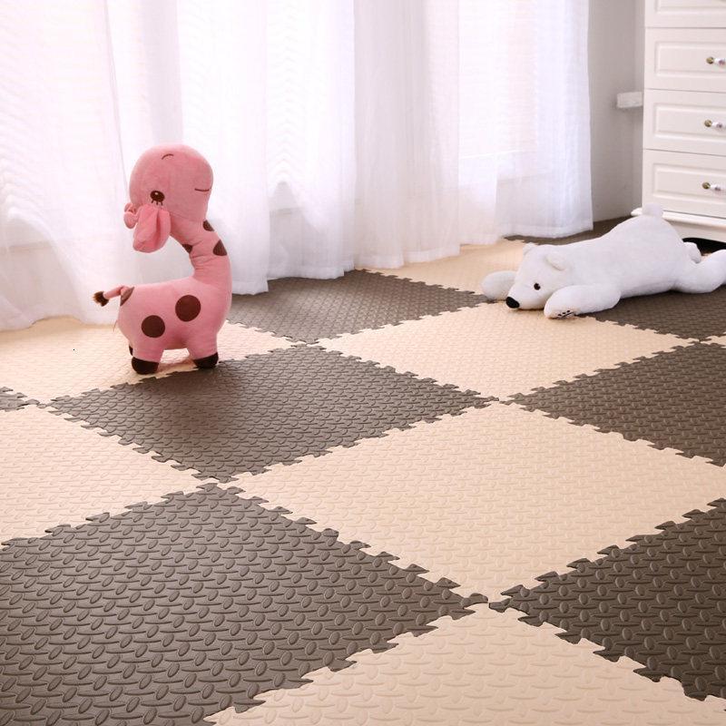 泡沫地垫拼接拼图家用卧室铺地板海绵垫子加厚地毯儿童爬行爬爬垫_8_872_526 30*30*2.5cm【16片送16根边条】 米+咖