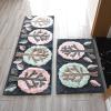 田园花朵地垫垫浴室吸水地垫卧室床边地毯阳台厨房移长条地垫_1_778 45*100cm的两片 白色白底小树成套拍
