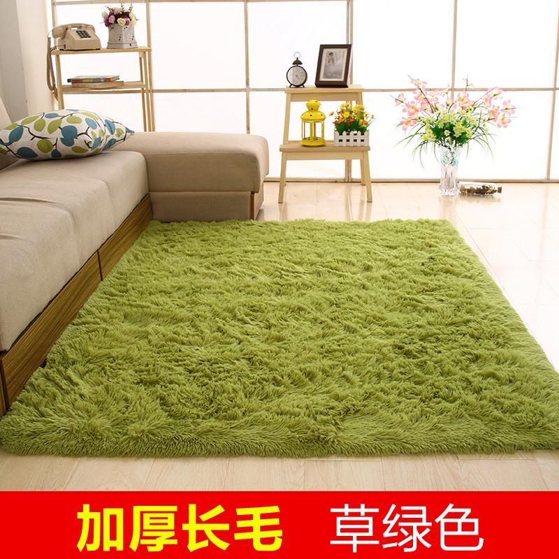 北欧地毯简约现代卧室满铺客厅茶几沙发榻榻米床边地垫可定制_227_673 2.0x3.0米送门垫 草绿长绒
