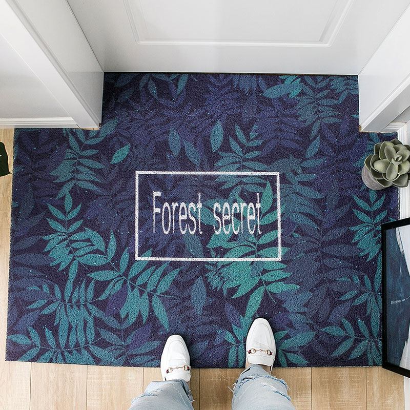 北欧ins入户口地垫进脚垫家用玄关入地毯可裁剪丝圈垫_3 80*120cm【可裁剪无压边】 绿色生活