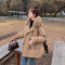 【秀衣记】风衣棉衣女2019新款棉衣短款工装派克服加棉加厚外套 S 卡其色