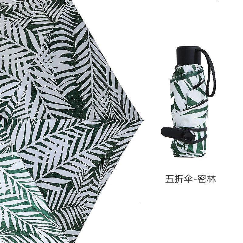 迷你口袋伞超轻小巧便携五折伞防晒防紫外线遮阳太阳伞晴雨两用女新品_231 五折伞-密林