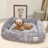 深度睡眠网红猫猫比熊狗窝宠物窝猫窝冬季保暖中型犬小型犬泰迪窝 小号--4斤内适用 北欧灰-长毛北极绒更保暖