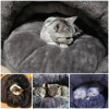 猫窝封闭式小型犬狗窝冬季冬天加厚保暖四季通用猫咪窝垫宠物用品 M：60*60*42cm（适合20斤内宠物） 深咖