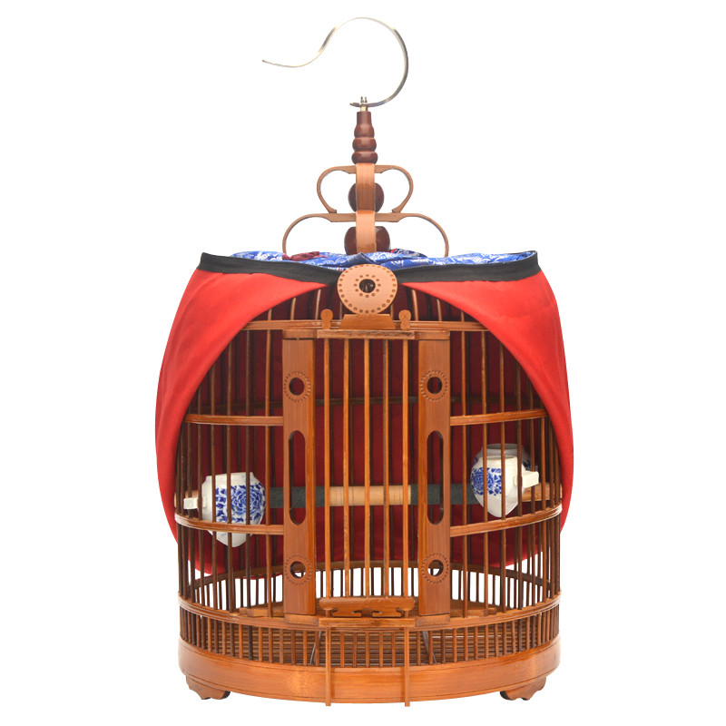 画眉鸟笼竹制精品贵州凯里鹩哥鸟笼全套配件手工老竹八哥鸟笼大号_1 凯里笼36cm简易版（空笼+笼钩）