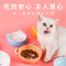 宠物猫碗狗碗狗盆猫食盆猫咪狗狗用品狗食盆陶瓷双碗饭盆多省_6_874 陶瓷碗（小型犬和猫咪可用） 浅口猫脸碗枚红色