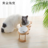 猫碗高脚猫咪喂食碗保护颈椎斜口狗碗可爱猫盆双碗陶瓷饮水宠物_1 猫咪/小型犬 可爱竹木灰纹猫+单碗套装