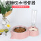 大容量自动喂食器自动饮水器猫碗狗碗双碗宠物用品喂食喝水二合一 饮水喂食 猫耳朵古粉红色自动饮水喂食器