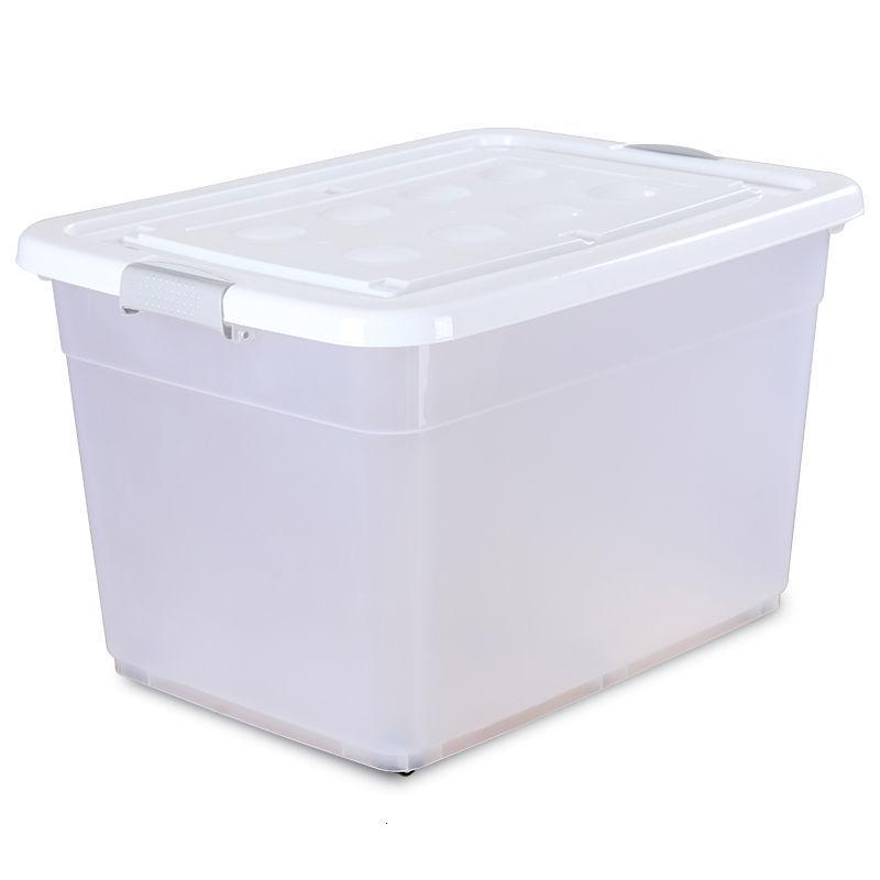 特大号透明收纳箱塑料清仓储物盒整理箱有盖家用装衣服的玩具箱子_1_961 透明色80升【长55宽39高35】