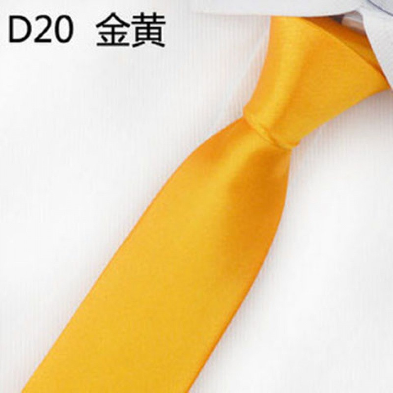 懒人窄拉链5CM6领带时尚日系韩版手打男女士伴郎结婚商务英伦_2 金黄色5CM拉链款