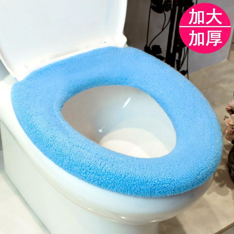 马桶垫大号坐垫O型U型方形加大坐便套马桶套马桶坐垫圈垫子新品_907 加大加厚款天蓝色