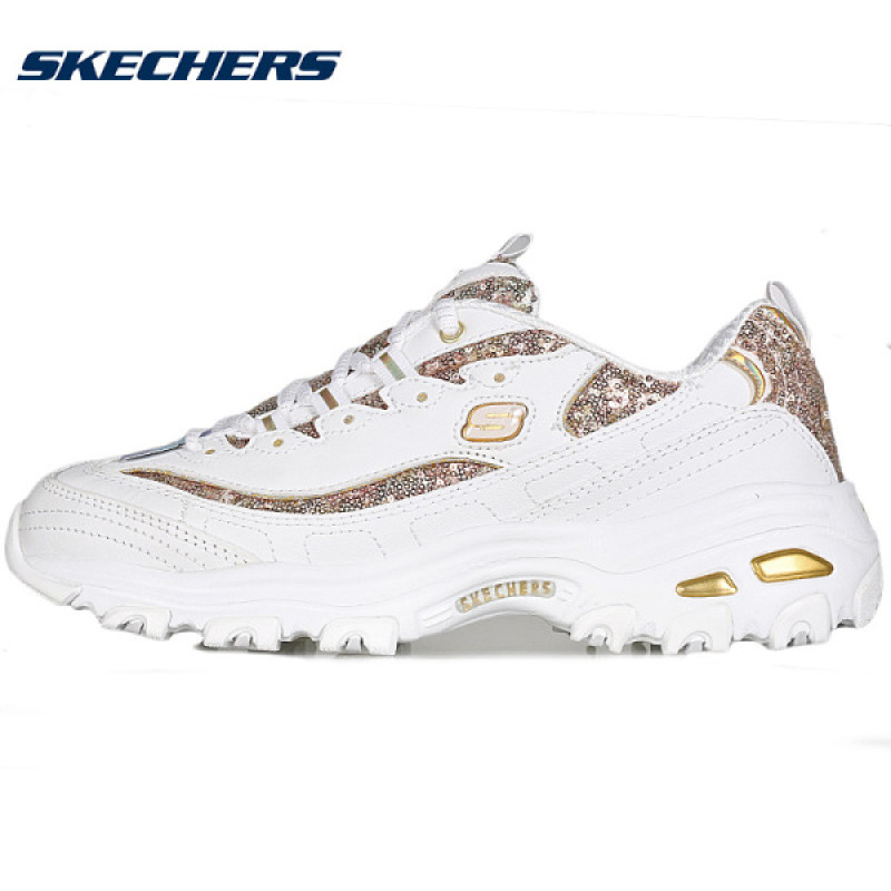 斯凯奇（SKECHERS）女鞋新款亮片复古老爹鞋厚底熊猫鞋休闲板鞋11916 9.5（39.5码） 11916-WGD（女）