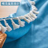 北欧桌布纯色茶几长方形餐桌布艺素色米白纯白色台布灰色现代简约 130*220cm 百丽桔红色流苏桌布