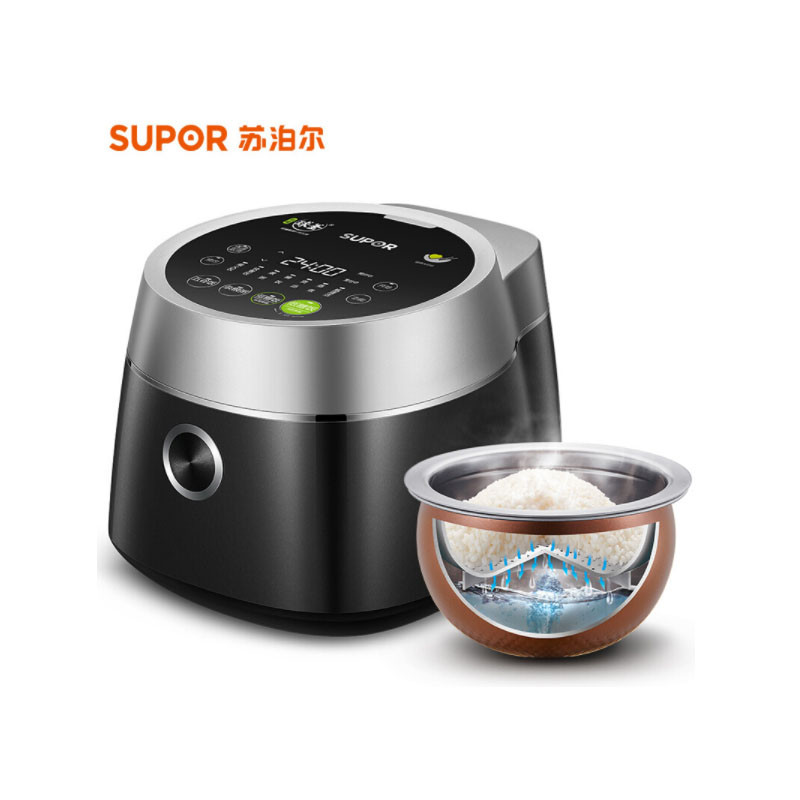苏泊尔（SUPOR）3LIH电磁加热低糖电饭煲钢化玻璃面板电饭煲 CFXB30HC37-80（ 银黑色）