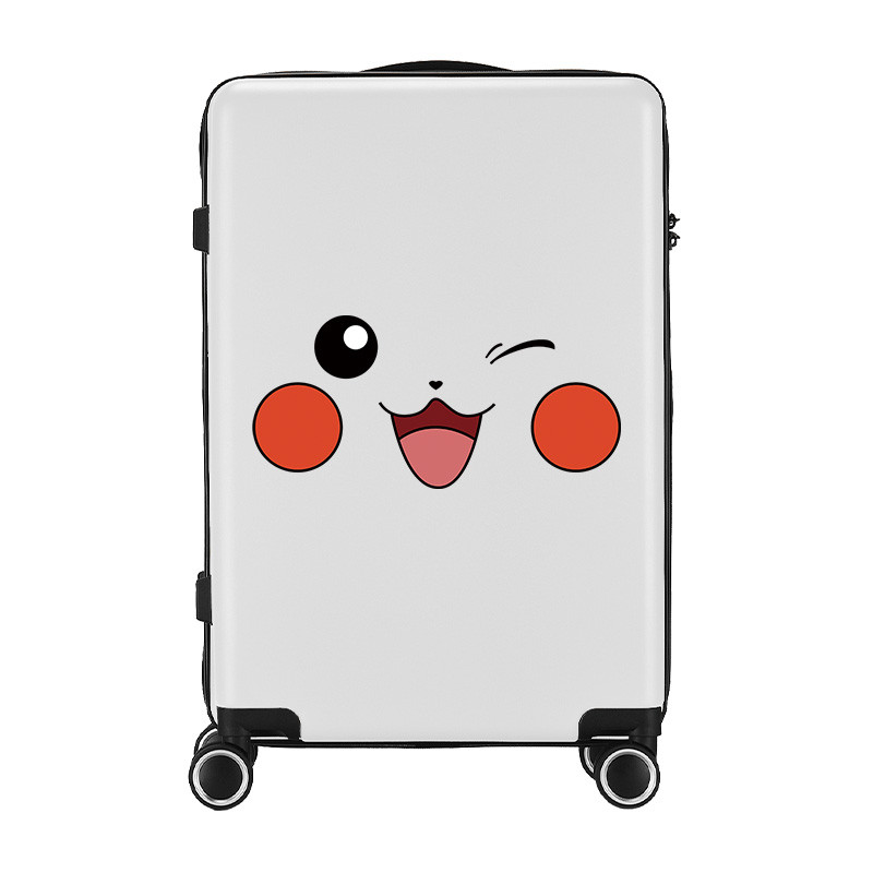 柏然 卡通皮卡丘拉杆箱 小清新网红ins学生行李箱 26寸旅行箱 白色