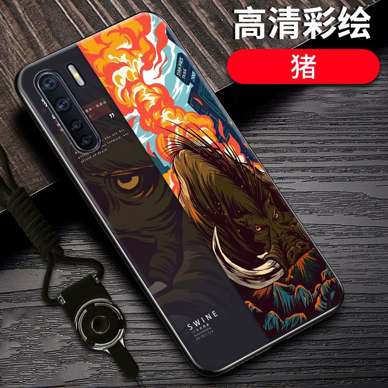 oppoa91手机壳防摔A91十二生肖国潮定制软硅胶全包边PCGM00保护套_500 猪-12生肖-黑边国潮彩绘OPPOA9/F11/A9x