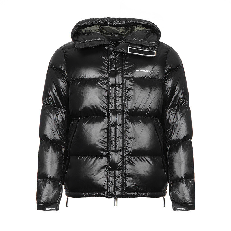 EMPORIO ARMANI 阿玛尼 男款锦纶鸭绒连帽羽绒服 6G1BQ1 1NIHZ 0999-黑色 46