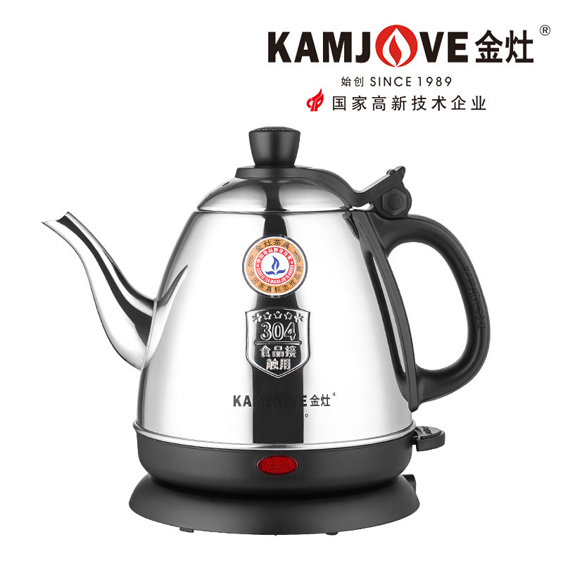 金灶E-400电热水壶自动断电煮水壶304全钢泡茶烧水壶热水壶家用_187_614 黑色