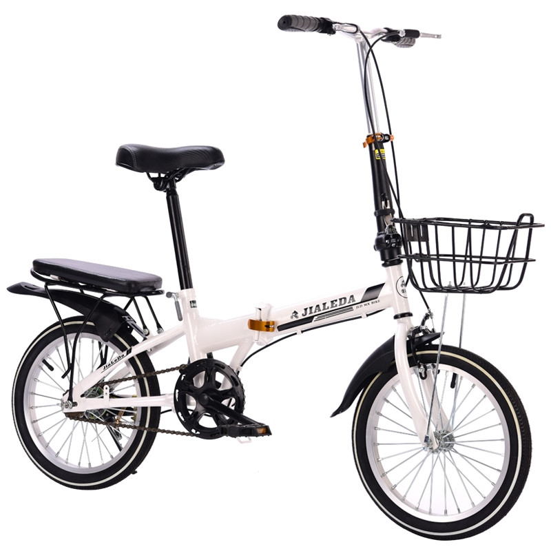 折叠自行车超轻便携成年人20寸男女式学生可放后备箱变速小型单车(99f) 16寸白色单速裸车