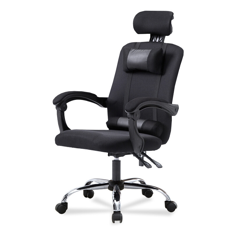 全简电脑椅午休办公椅家用转椅休闲网布椅黑色