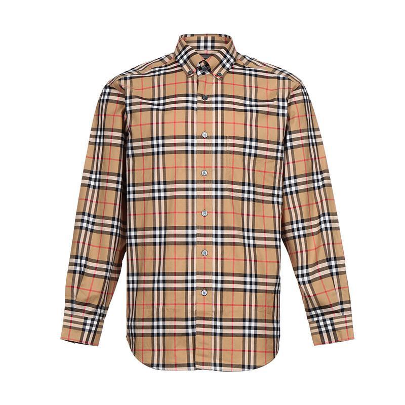 BURBERRY 博柏利 男士棉质长袖衬衫 80222681 古典黄色 M