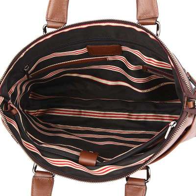 万里马(wanlima) 男士头层牛皮商务休闲手提公文包 黑色/啡色 啡色